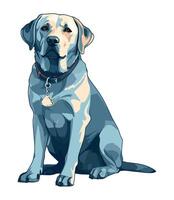 Purebred retriever sitting, watching icon isolated vector