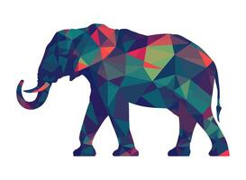 Elephant walking in abstract backdrop icon isolated vector