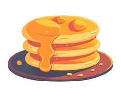 Stack of pancakes with honey syrup icon isolated vector