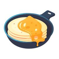 Stack of pancakes and butter icon isolated vector