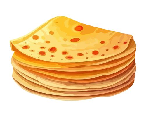 Stack of delicious tortillas icon isolated