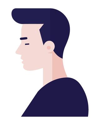 Modern businessman icon, isolated on flat backdrop design
