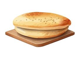 A stack of fluffy bread on cutting board icon isolated vector