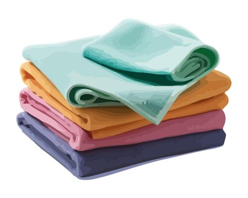 A fluffy towel, clean and fresh icon isolated