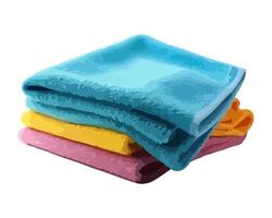 A clean stack of multi colored towels icon isolated vector