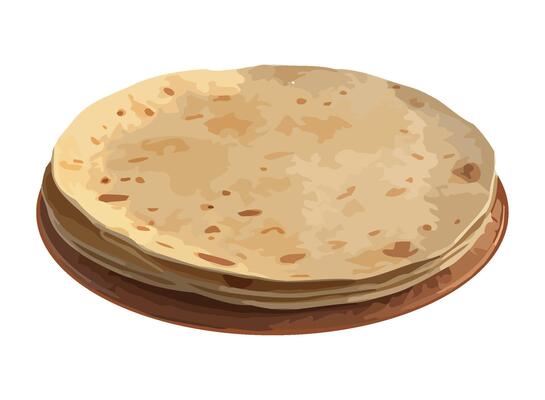 A stack of homemade pita bread icon isolated