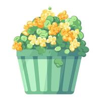 Fresh pop corn in a bucket icon isolated vector