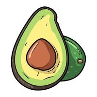 Ripe avocado slice, perfect for healthy snacking icon isolated vector