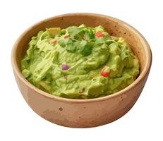 Fresh organic guacamole in a bowl icon isolated vector