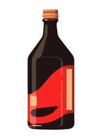Wine bottle icon design with label drop icon isolated vector
