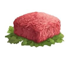 Fresh gourmet meal with meat and leaf icon isolated vector