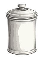 Metallic canister with handle, isolated on white icon isolated vector