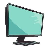 Modern computer monitor on white backdrop icon isolated vector