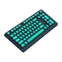 Modern technology, green keyboard computer icon isolated vector