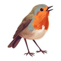Small bird singing, feathers patterned icon isolated vector