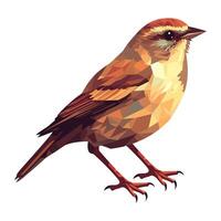 Small sparrow perching, icon isolated design vector