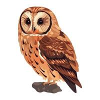 Cute eagle owl flying with sharp claws icon isolated vector