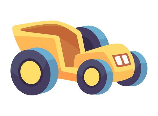 yellow Toy car for kids icon isolated