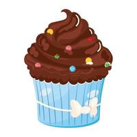 Cupcake with sprinkles icon design isolated vector