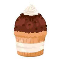 Cupcake sweet dessert icon design isolated vector