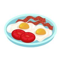 breakfast egg and bacon icon design isolated vector