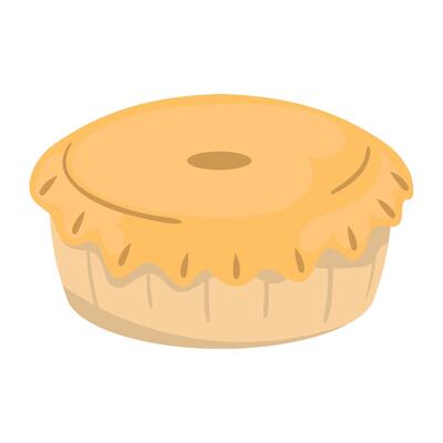 sweet pie dessert isolated illustration