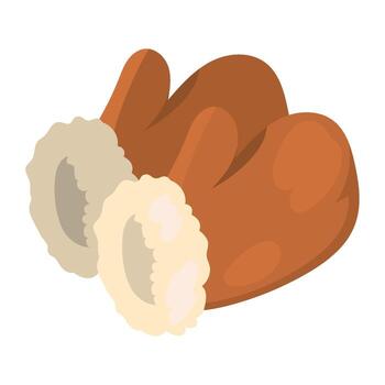 calentar guantes aislado ilustración diseño vector