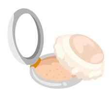 cosmetics powder and sponge icon isolated vector