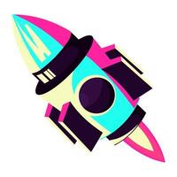 space launch spaceship icon isolated illustration vector