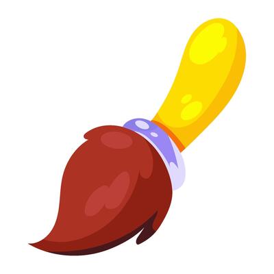 artistic painbrush tool icon isolated illustration