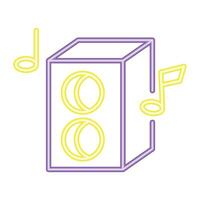 speaker music neon icon isolated vector