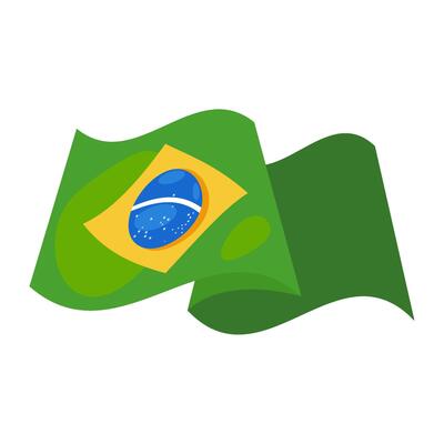 brazil day celebration flag icon isolated