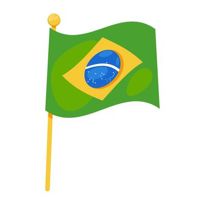 brazil day celebration flag national icon isolated