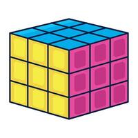 nineties pop art style toy cube icon isolated icon isolated vector