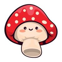 autumn kawaii mushroom cute icon isolated vector