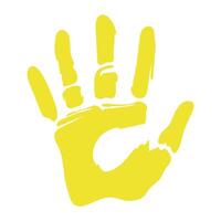 handprint paint color artistic isolated icon vector