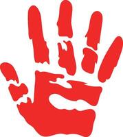 handprint paint color greeting isolated icon vector