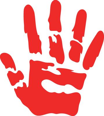 handprint paint color greeting isolated icon