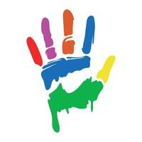 handprint paint color texture isolated icon vector
