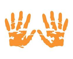 handprint paint color palms isolated icon vector