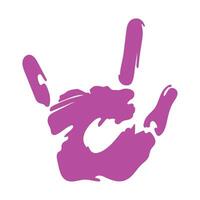 handprint paint color gesture isolated icon vector