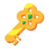 key game with gems isolated icon vector