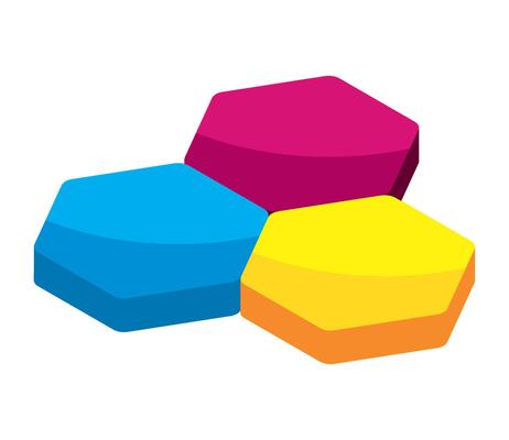 puzzle pieces geometric illustration isolated