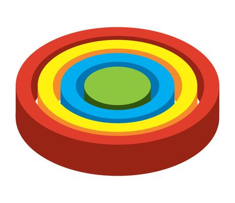 puzzle pieces round shape illustration isolated