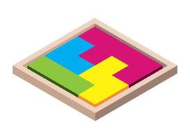 puzzle pieces square frame illustration isolated vector