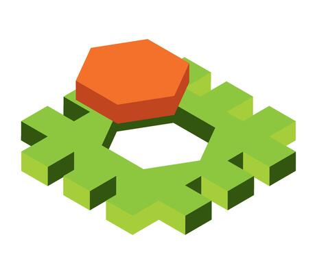 puzzle pieces assemble illustration isolated