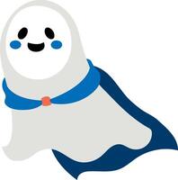 halloween ghost with cape illustration isolated vector