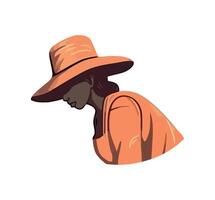 One person farmer with hat icon isolated vector