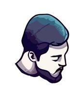 Handsome businessman with beard and mustache icon isolated vector