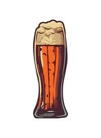Frothy beer in gold glass, perfect refreshment icon isolated vector